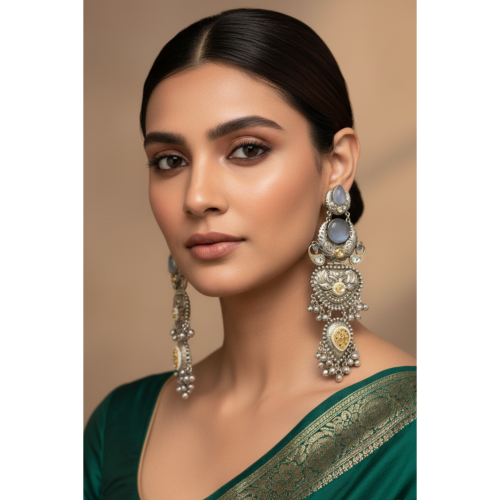 Mukunda Sterling Silver Jhumka Earrings