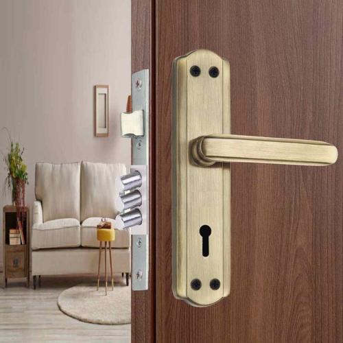 7-Inch Steel Mortise Handle Set, 65 mm 6-Lever 3-Bullet Lock, Antique Brass (BML6+S701MAB)