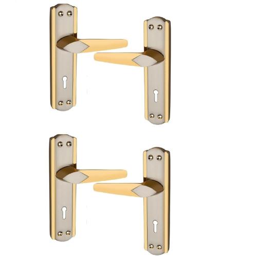 7-Inch Steel KY Mortise Handle Pair, Silver Gold Finish, Pack of 2 Pairs (S701MSGW)