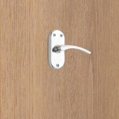 4-Inch Steel Oval Bathroom Handle Set with Baby Latch (ZBL+S401BCP)