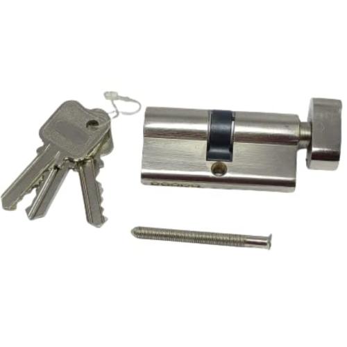 Brass 60 mm Pin Cylinder, One-Side Knob & One-Side Key (BPNK60)