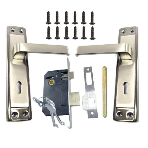 7-Inch Steel Mortise Handle Set with Lock Body, Satin Black Finish (HML6+S702MSB)