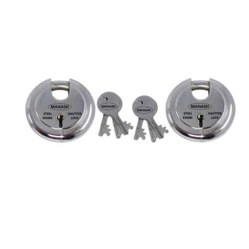 ONMAX Steel Shutter Lock with 3 keys which is usually small, hardy, and convenient to use, and of course cheaper than other door locks, (SRSL65) Pack Of 2 Pcs