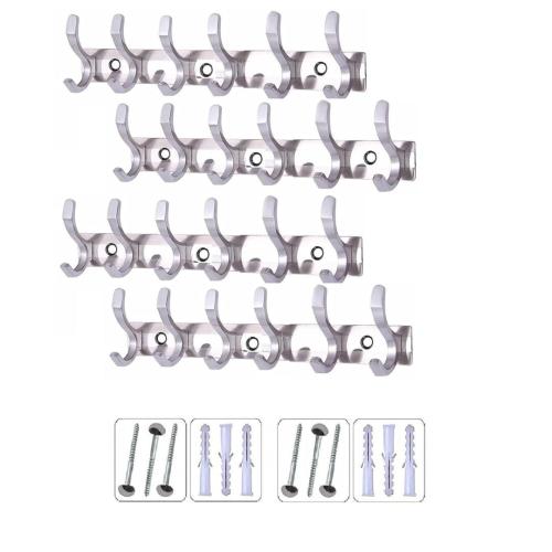 Stainless Steel 6-Pin Duck Wall-Mounted Cloth Hanger, Pack of 4 (SSAK02SMALLN)
