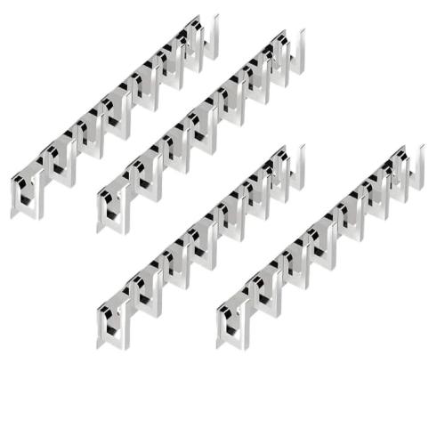 Stainless Steel L-Type Wall Hook with Aluminium Hook, 8 Hooks, Pack of 4 (SSAK03)