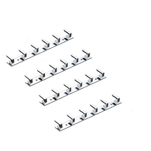 Stainless Steel Premium 6-Pin L-Shaped Cloth Hangers, Pack of 4 (SSAK03SMALL)