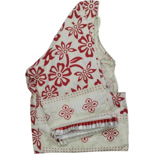 Women’s Red & White Round Neck Blouse