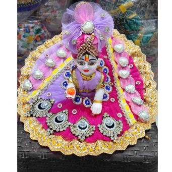 laddu gopal janmashtami poshak purple pink zardozi work