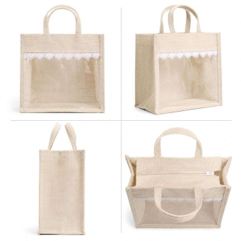 pink handmade jute bag aesthetic eco friendly tote for daily use