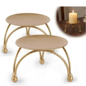 Gold Metal Pillar Candle Holder