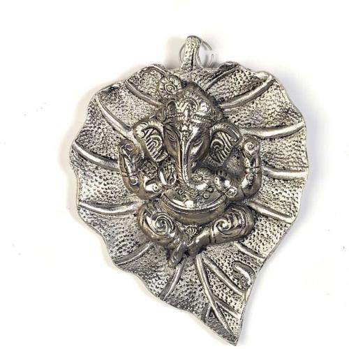 Decorative Ganesha on Leaf  Showpiece – Silver