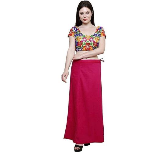 Women's Dark Pink Cotton Petticoat with Drawstring