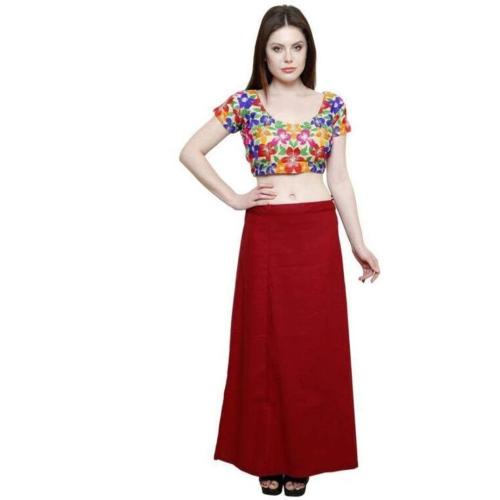 Women's Maroon Cotton Petticoat with Drawstring