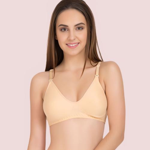 Beige Superfine Cotton Bra Pack of 2