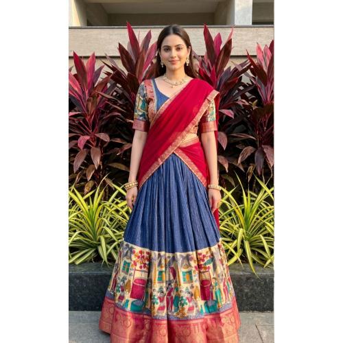 Perfectly Blended Tussar Silk Lehenga for Festive Season to Charm Your Look