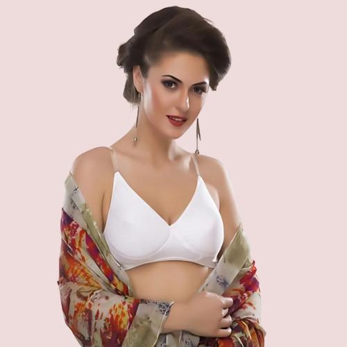  Pure Cotton Wire-Free White Bra