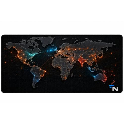 TerraMap XL Precision Desk Mat – World Map Black