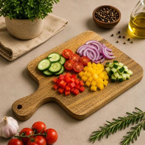 Mango Wood Cutting Board with Handle