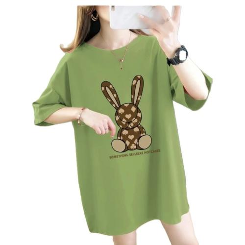 Women’s Printed Round-Neck Cotton-Blend T-Shirt | Casual Graphic Tee 