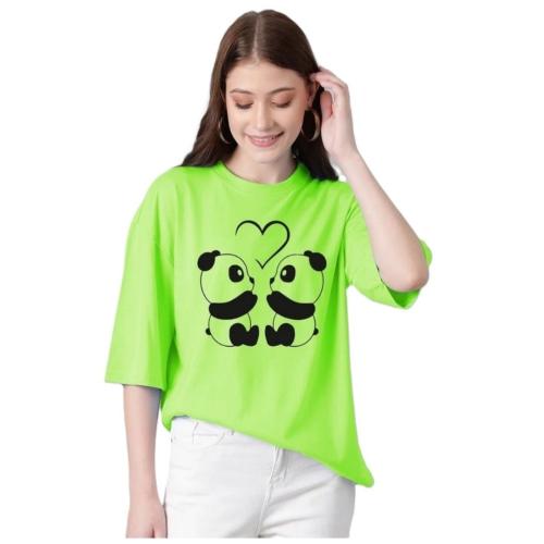 Printed Women’s Round Neck Cotton Blend T-Shirt | Stylish Oversized Top
