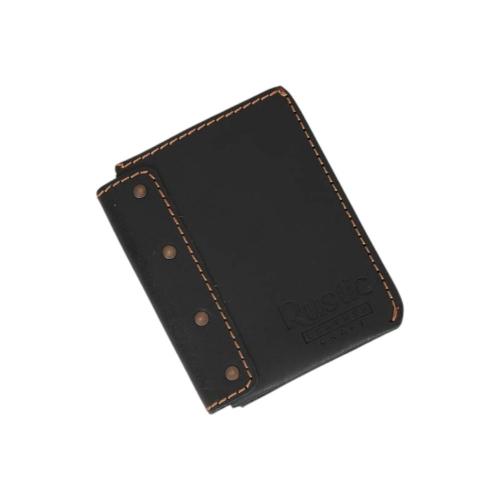  Leather Bifold Wallet for Men | Slim Card & Cash Holder with ID Window & Easy Pull Strap