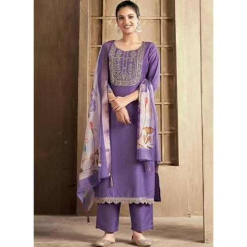Womens Rayon Slub Kurta Pant Dupatta Set