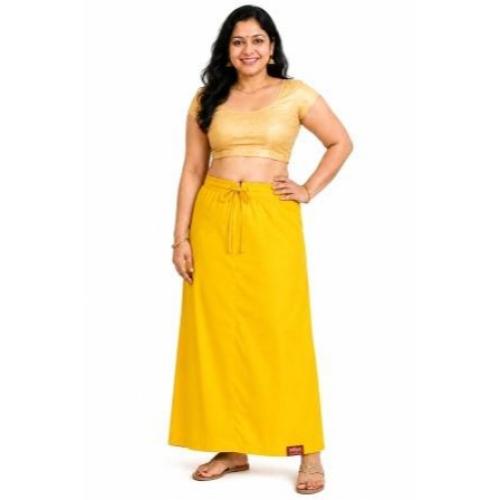 Yellow Cotton Petticoat, Size XL, Drawstring Nada Style for Women 