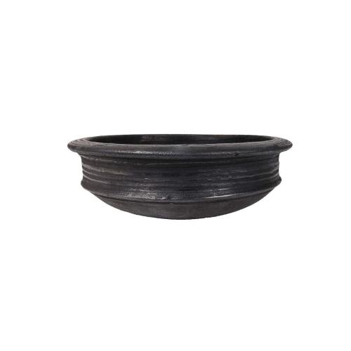 Kerala Traditional Handmade Seasoned Clay Black Meen Chatti Pot