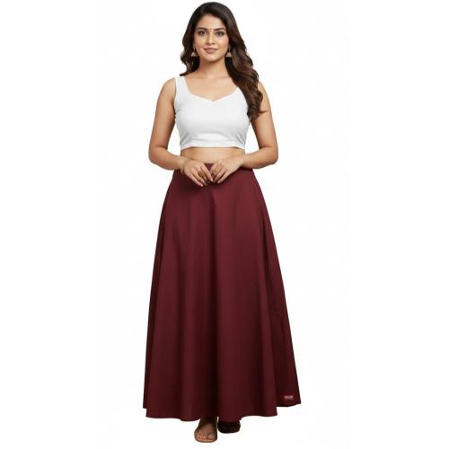 Premium Quality Maroon Cotton Petticoat, Size XL Drwastring Style for Women 