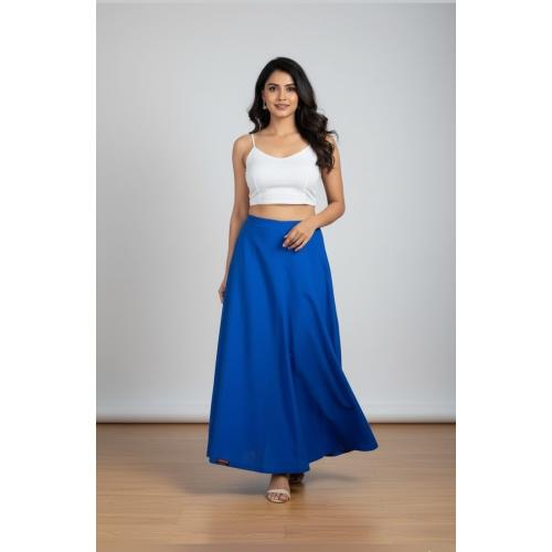 Premium Quality Blue Cotton Petticoat, Size XL Drawstring Nada Style