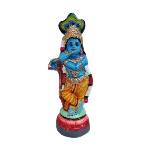 Paper Mache Vishu Kani Krishna Idol, 30 cm, Blue
