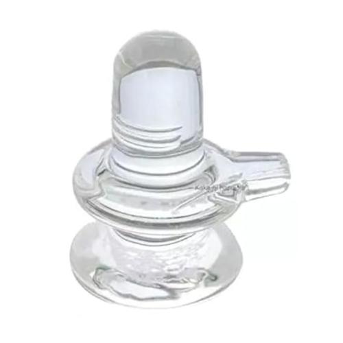 Transparent Glass Crystal Shivalinga Idol