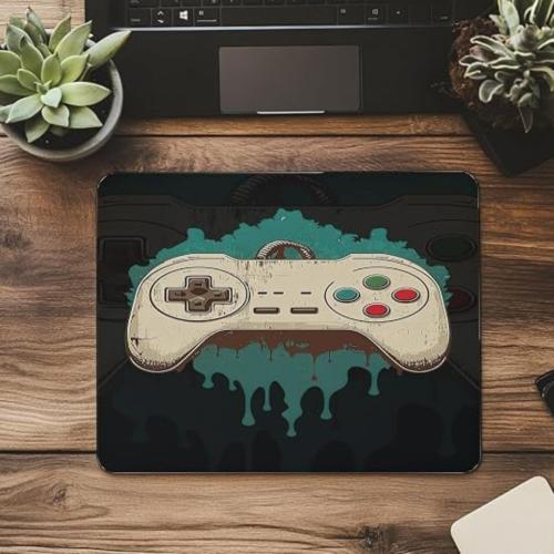 Gaming Mouse Pad  | Retro Controller Graphic Mouse Mat with Non-Slip Rubber Base 