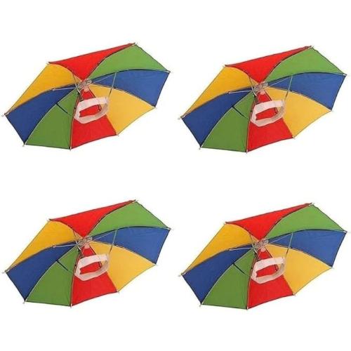 Fishing & Camping Umbrella Hat – Hands-Free Waterproof Sun Shade Cap- Pack of 4