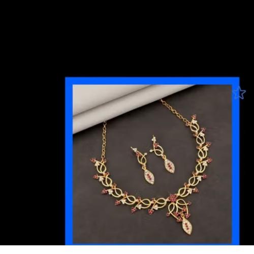 Pink Choker Necklace Jewellery Set for Women