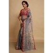 The CrazyLooms grey Resham Jacquard Jamdani saree with running blouse