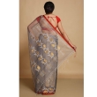 Grey Phulia handloom Jamdani saree for women