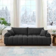 The Furnishery Perona modern black 3 seater sofa