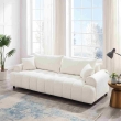 The Furnishery Perona modern cream 3 seater sofa