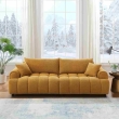 The Furnishery Perona modern orange 3 seater sofa