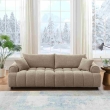 The Furnishery Perona modern brown 3 seater sofa