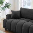 Black upholstered 3 seater sofa for living room