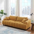 Comfortable orange three seater couch