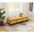 The Furnishery yellow 2 seater sofa with storage