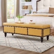 The Furnishery two seater storage sofa in yellow