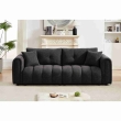 Black three seater fabric sofa for living room