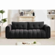 Black three seater fabric sofa for living room