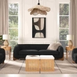 The Furnishery Amla 90.5 black 3 seater sofa