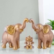 Samriddhi Craft Brown Golden Elephant Statue for Table Decoration