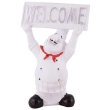 Miniature resin chef showpiece for tabletop decoration